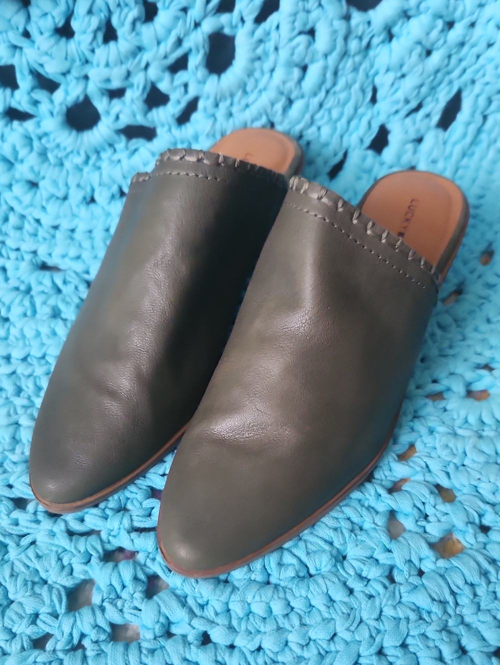 Lucky Brand Maizin Mule Slide On Leather Casual  Boho Bohemian Summer